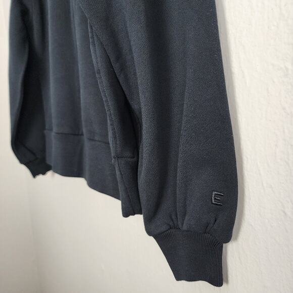 NEW Everlane The Track 100% Organic Cotton Crewneck Sweatshirt Black - Picture 5 of 9